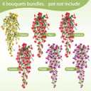 Artificial Flowers for Outdoors Spring Decor, 6 Bundles UV Resistant Realistic Faux Silk Hanging Flowers, Fake Plants for Planter Indoor Outside Garden Porch Patio Balcony Yard Farmhouse