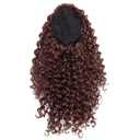 YXCHERISHAIR Ponytail Extension,Curly Wavy Ponytail Dark Brown Drawstring Ponytail Hair Extensions for Women Natural Wavy Synthetic Hairpiece for African Women Daily Use party(33#,14inch)