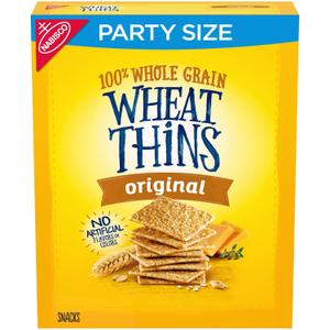 Wheat Thins Original Snacks, Whole Grain Wheat Crackers, Snack Crackers, Party Size, 20 oz (EXP 12/10/26)