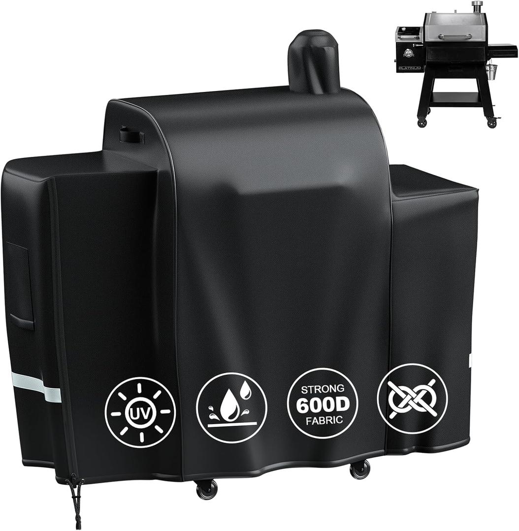 Grill Cover for Pit Boss Platinum Laredo 1000 Wood Pellet Grills, PB1000PL - 600D Heavy Duty Waterproof Fade Resistant Pit Boss Laredo 1000 Grill Cover with Portable Handle and Reinforced Hem