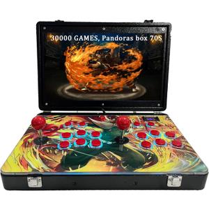 30000 in 1 Portable Arcade Game Console 18-inch HD Screen Dual Players Pandoras Box 70S,Retro Video Game Machine Metal Box Search/Hide/Save/Load/Pause Games