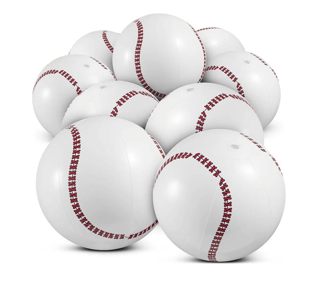 Sumind 16 Pieces Inflatable Bouncing Ball Inflatable Bouncy Toys Balls for Outdoor Kids Adults Pet Party Supplies (Baseball)