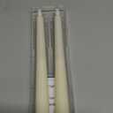 Homemory 2 Pcs Waxy Flameless Taper Candles with Remote, Flickering Battery Operated Taper Candle, Led Flameless Candlesticks Classic Tall Candles for Home, Wedding, Party, Ivory, 9.6 inches