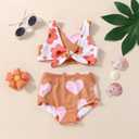 WASAIGOOD Newborn Baby Girl Two Piece Swimsuit Floral Knotted Swim Top and Bottom Tankini Bikini Set Infant Bathing Suit Girl (18-24 Months)