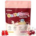 JUYIHEAL Colostrum Gummies, 1000 mg Grass Fed Colostrum Chews Colostrum Supplement for Gut Health, Hair Growth, Beauty, and Immune Support, Cherry Flavor 60 Servings, Exp Date: 01/18/2027