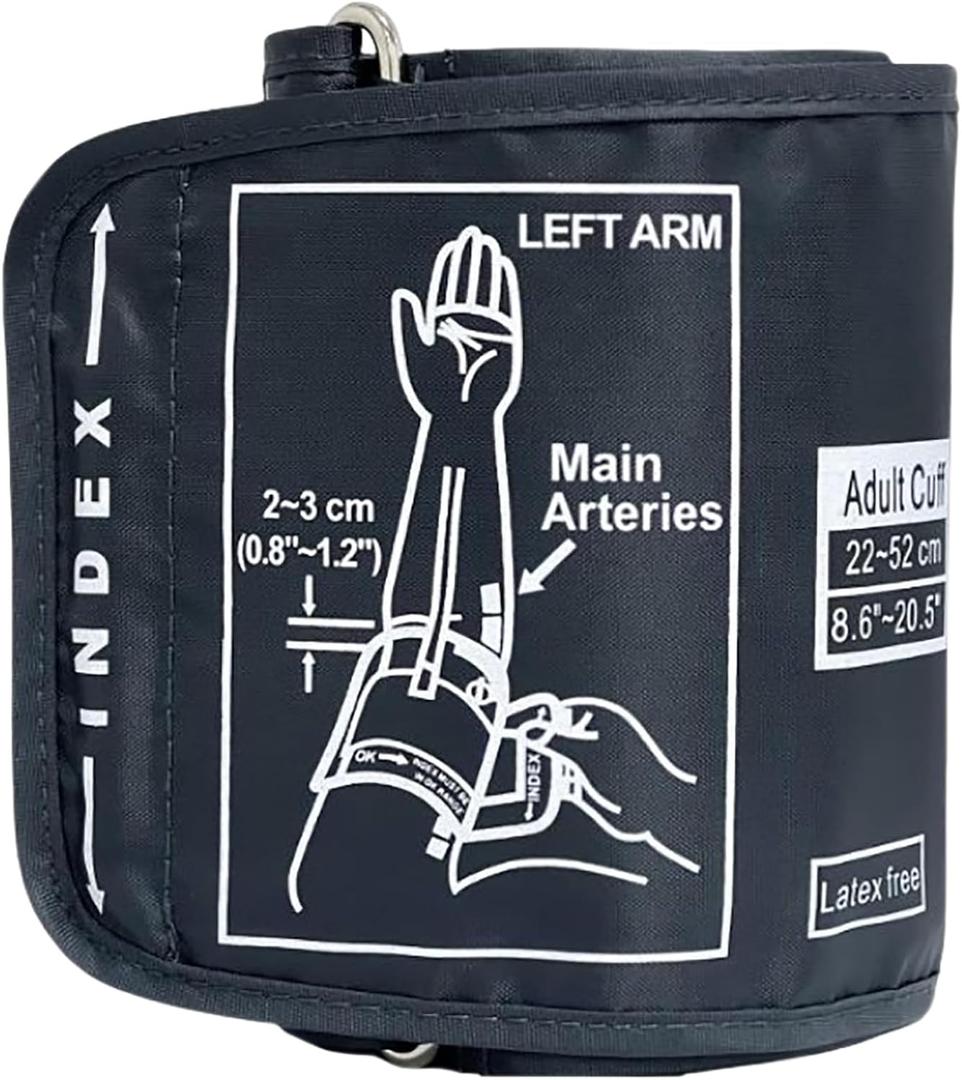 Replacement Extra Large Cuff for Omron BP Monitors 22-52CM Big Arm - Adjustable XL Blood Pressure Cuff, Includes 6 Universal Interface, Blood Pressure Monitors Large Cuff CompatibleDark Gray