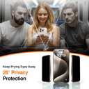 SMARTDEVIL 2 Pack Privacy Screen Protector for iPhone 15 Pro Max, Anti-Spy Tempered Glass, 9H Hardness Military Grade Shatterproof, Easy to Install, Auto Bubble-Free and Dust-Free Box, Case Friendly