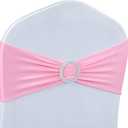 100 PCS Spandex Chair Sashes Bands Stretch Chair Ties Bows with Buckle Slider for Wedding Party Banquet DecorationPink