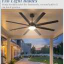 Fanbulous 65 Inch Large Ceiling Fans with Lights, Black Ceiling Fan with Remote Control, Dimmable, 3CCT, Quiet, Modern Ceiling fan For Living Room, Bedroom, Kitchen, Patio, Outdoor