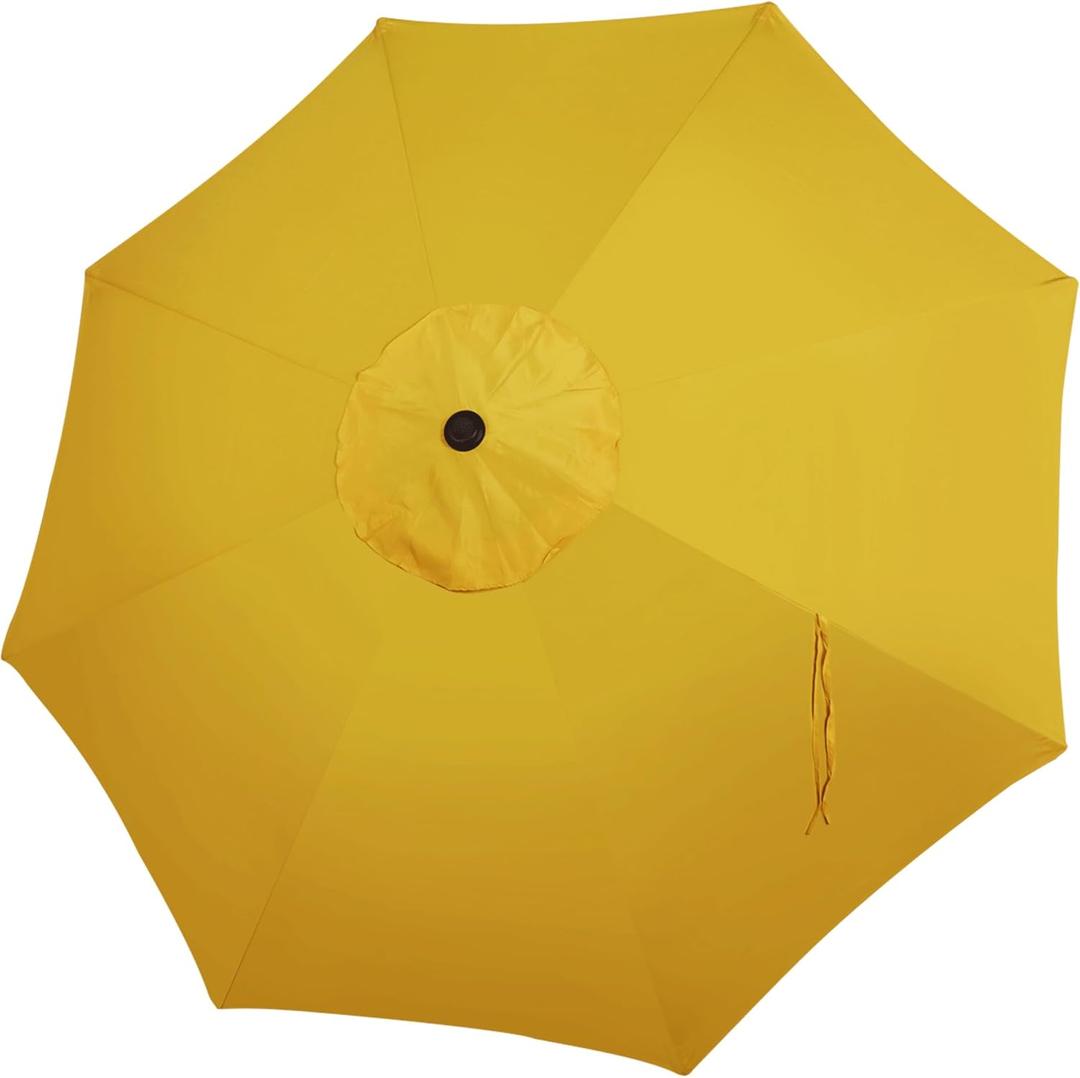 Blissun 9ft Patio Umbrella Replacement Canopy, Market Umbrella Top, Outdoor Table Umbrella Canopy for 8 Ribs, Canopy Only (Yellow)