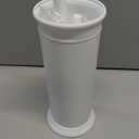 UPTRONIC Toilet Brush, Toilet Bowl Brush with Extra Long Handle Durable Bristles Toilet Scrubber and Covered Holder for Toilet Brush Set for Bathroom Cleaning (White, 1 Set)