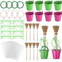 Weysat 32 Pcs Witch and Princess Party Favors Gifts Including Broom Pencils Green and Pink Friendship Matching Bracelets Eyeglass Frames and Small Iron Bucket for Birthdaby Halloween Party Decoration,2 pcs