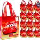 Disney Cars Party Favor Bags Set  24 Pack of 8" Cars Party Goodie Bags for Kids Bulk Reusable Mini Totes | Lightning McQueen Birthday Party Supplies