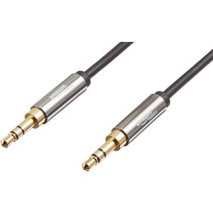 Amazon Basics 3.5mm Auxiliary Audio Cable for Stereo Speaker or Subwoofer with Gold-Plated Plugs, 8 Foot, Black