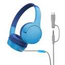 Belkin SoundForm Mini Kids Wired Headphones w/USB C to 3.5mm Dongle, Built-in Mic & Fun Stickers, 85dB Max Volume – for Online Learning, Travel, Compatible w/iPhone 16, iPad, Galaxy S25, etc - Blue