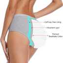 JojoQueen Period Underwear for Women Menstrual Panties Cotton Postpartum Easy Clean Teens Brief (XXXL)