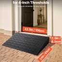 VEVOR 2.5" Rise Rubber Threshold Ramp, 3 Channels Cord Cover Door Ramp, No-Slip Surface, 2200 Lbs Load Capacity Rubber Ramp for for Home Doorways Driveways, 41.8" L x 24" W x 2.5" H, 42lbs
