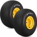 20x10.00-8 Lawn Mower Tire and Wheel, 3/4" Borehole, and 3/16" Keyway, 3.5" Offset Hub, 4 Ply Tubeless Tire, Replacement 20x10-8nhs Riding Lawn Mower and Tractor Rear Tire and Wheel Assemblies (20x10.00-8 Tubeless)