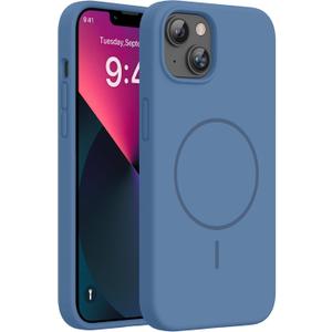 Miracase Silicone & Magnetic for iPhone 13 Case, Glass Blue