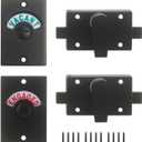 Latch Indicating Lock,Latch Indicator Bolt,Privacy Partition Indicator Lock with Occupancy Indicator,Toilet Public Toilet Bathroom Stall Door Latch Lock (Black,2pcs)