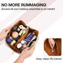 Large Capacity Travel Cosmetic Bag - Portable Makeup Bags for Women Waterproof PU Leather Checkered Makeup Organizer Bag with Dividers and Handle,Toiletry Bag for Cosmetics