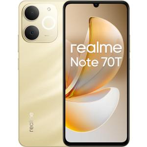 realme Note 70T 4G Smartphone 4+128GB, 6.75 inch Screen, Gold, 90Hz Display, 6000mAh Battery, 32MP Camera, Powerful Octa-core Processor, ArmorShell Protection, IP54