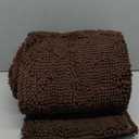 Smiry Luxury Chenille Bathroom Rugs 70x24, Extra Soft and Absorbent Shaggy Bath Mat, Machine Washable, Non-Slip Plush Carpet Runner for Tub, Shower, and Floor, Home Decor Accessories, Brown