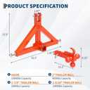 Garvee 3 Point Hitch Receiver with 2 in Receiver, 3 Ball & Hook Heavy Duty Towing Hitch Tractor Drawbar Hitch Adapter for Category 1 Tractor 32.5"x17.5"