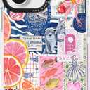 for iPhone 16 Plus CaseY2K Citrus Coastal Vintage Style Military-Grade Drop Protection TPU Camera Protection for Women Girls (BlueArt)