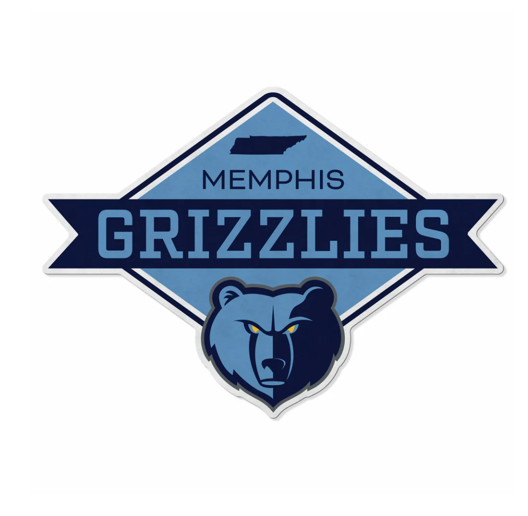Grizzlies Shape Cut Logo With Header Card - Diamond Design