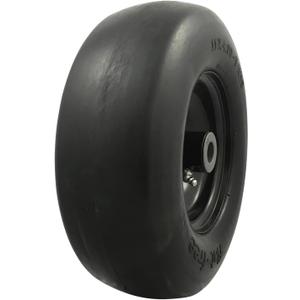 MARASTAR 00232 Universal Fit Flat-Free 11x4.00-5 Tire and Wheel Assembly, Zero Turn Lawn Mower Replacement Tires, Smooth Tread, Adapter Kit included