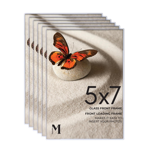 Mantello Clear Acrylic Frame - 5x7 Acrylic Picture Frames, Set of 12 - Modern, Minimalist Front-Loading Photo Frame - Wall Mount or Desktop Stand - for Home, Office, or Business Display,12-Pack