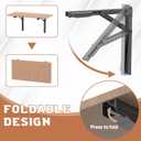 TORACK Heavy-Duty 18 inch Folding Wall Shelf Brackets, Space-Saving Collapsible Shelf Brackets for Garage, Kitchen, Laundry, 550 lbs Capacity, Wall-Mounted Support Hinges for Workbench/Table
