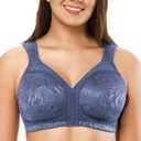 ZeroBound Women's Minimizer Bras Comfort Cushion Strap Wirefree Full Coverage Large Bust Non-Padded Bra (48H, Gray Blue)