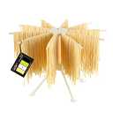 Cambom Collapsible Pasta Drying Rack - Spaghetti Noodle Drying Rack with 10 Bar Handles White