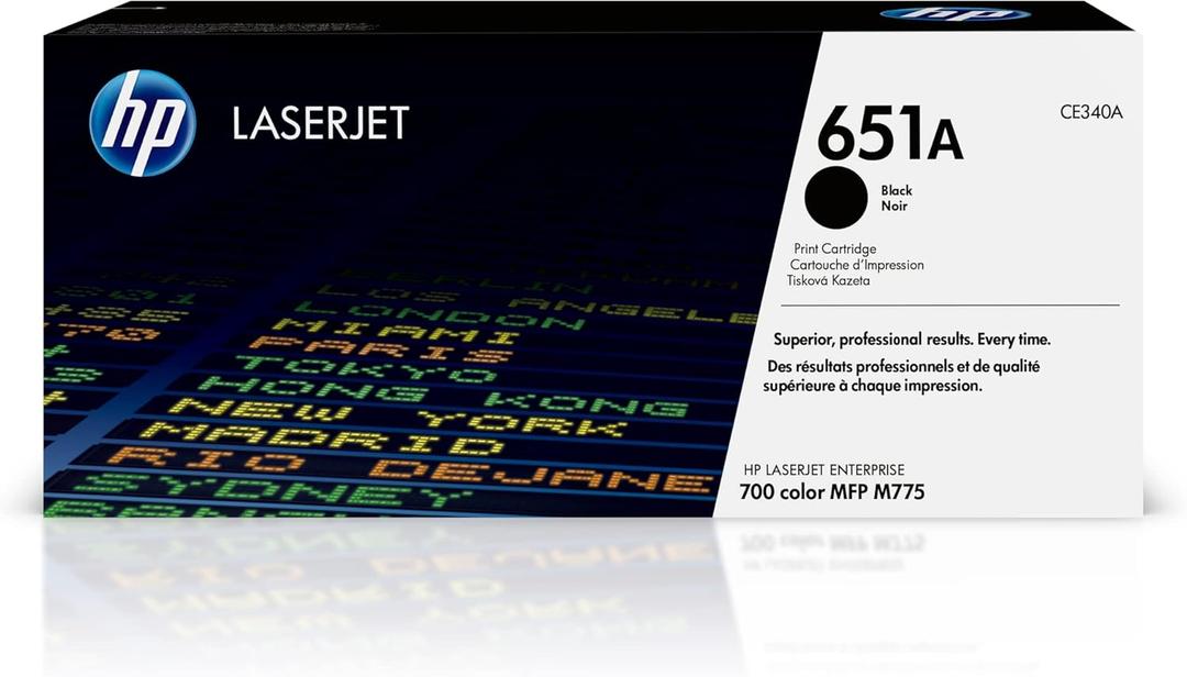 HP 651A Black Toner Cartridge | Works LaserJet Enterprise 700 Color MFP M775 Series | CE340A