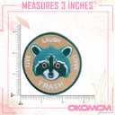 2 x Live Laugh Love Trash 3'' Iron On Embroidered Patch, Funny Racoon DIY Sew On Patches, Trash Embroidered Patches for Clothes Backpacks Hats Denim, Humorous Animal Gift for Her Him Kids Adults