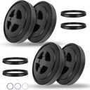 4 Pieces 5 Gallon Leak-Proof Bucket Lid Food Grade Plastic Storage Buckets Screw Seal Lids Screw Pail Lid Pet Food Storage Chicken Feeders Paint Storage Compatible with Gamma, Black