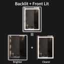 24"x32" LED Bathroom Mirror with Lights, Dimmable, Anti-Fog, Lighted Bathroom Vanity Mirror for Wall, Backlit + Front Lit, Memory Function, Shatter-Proof, Tempered Glass