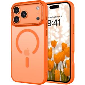 VENINGO for iPhone 17 Pro Max Case,Magnetic Compatible with MagSafe,Matte Slim Fit,Anti-Fingerprint Shockproof Protective Phone Case for iPhone 17 Pro Max 6.9",Cosmic Orange