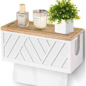 Paper Towel Dispenser Wall Mount, Paper Towel Holder Wall Mounted with Lid, Solid Wood Commercial C-Fold, Z-Fold, Trifold Hand Paper Towel Holder Dispenser Hand Towel Holder for Bathroom Kitchen Decor