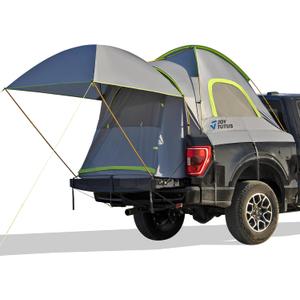 JOYTUTUS Pickup Truck Tent 5.5ft Bed Tent with Removable Awning, Waterproof PU2000mm Double Layer for 2 Person, Portable Truck Bed Tent - Green, Aluminum Pole