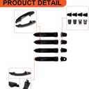 ECOTRIC 4Pcs Exterior Door Handles Replacement Compatible with 2014-2019 Chevy Silverado GMC Sierra Replacement for 22923605 23236150 22929464 22923599 84713668 22929412 Black