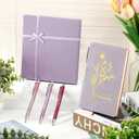 Team Employee Appreciation Gift Set A6 Leather Journal Notebook Pen with Present Box Thank You Gift for Valentine Office Coworker Staff Teacher Nurse Volunteer Women Men(Purple,Thank You)