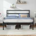 Full Size Bed Frame with Headboard and Footboard, 14 Inch Metal Platform Full Bed Frame with Steel Slat Support, No Box Spring Needed, Noise Free, Easy Assembly, Black