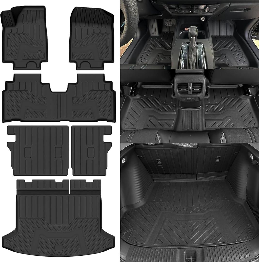 NQOQN Floor Mats for 2024 2025 2026 Honda Prologue/Chevrolet Blazer EV Floor Mats & Trunk Mat & Backrest Mats for Honda Prologue All Season Odorless Accessories Floor Liner