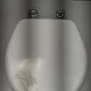 Bemis Alesio Slow Close Toilet Seat, Sleek Chrome Hinges and Adjustable Perfect Fit Wood Seat, Made in USA, Round, White