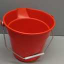 Winco Heavy-Duty Plastic Bucket/Utility Pail with Pour Spout, 10 Quarts, Red