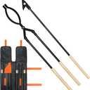 42" Fire Tongs Firewood Log Grabbers and Fire Poker Set, Portable Detachable Heavy Duty Large Fire Tongs Fire Poker Tools Set for Fire Pit, Fireplace, Camping, Bonfires Outdoor/Indoor