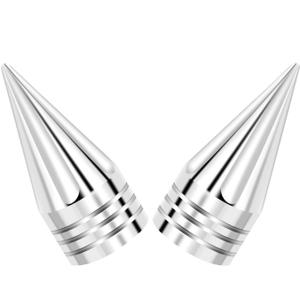 TDZ Chrome Front Axle Nut Covers 3.6" Inch Spike Front Axle Nut Covers Caps for Harley Softail Dyna Touring Street Electra Road Glide Sportster